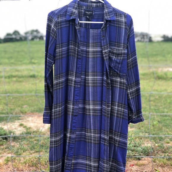 long flannel cardigan